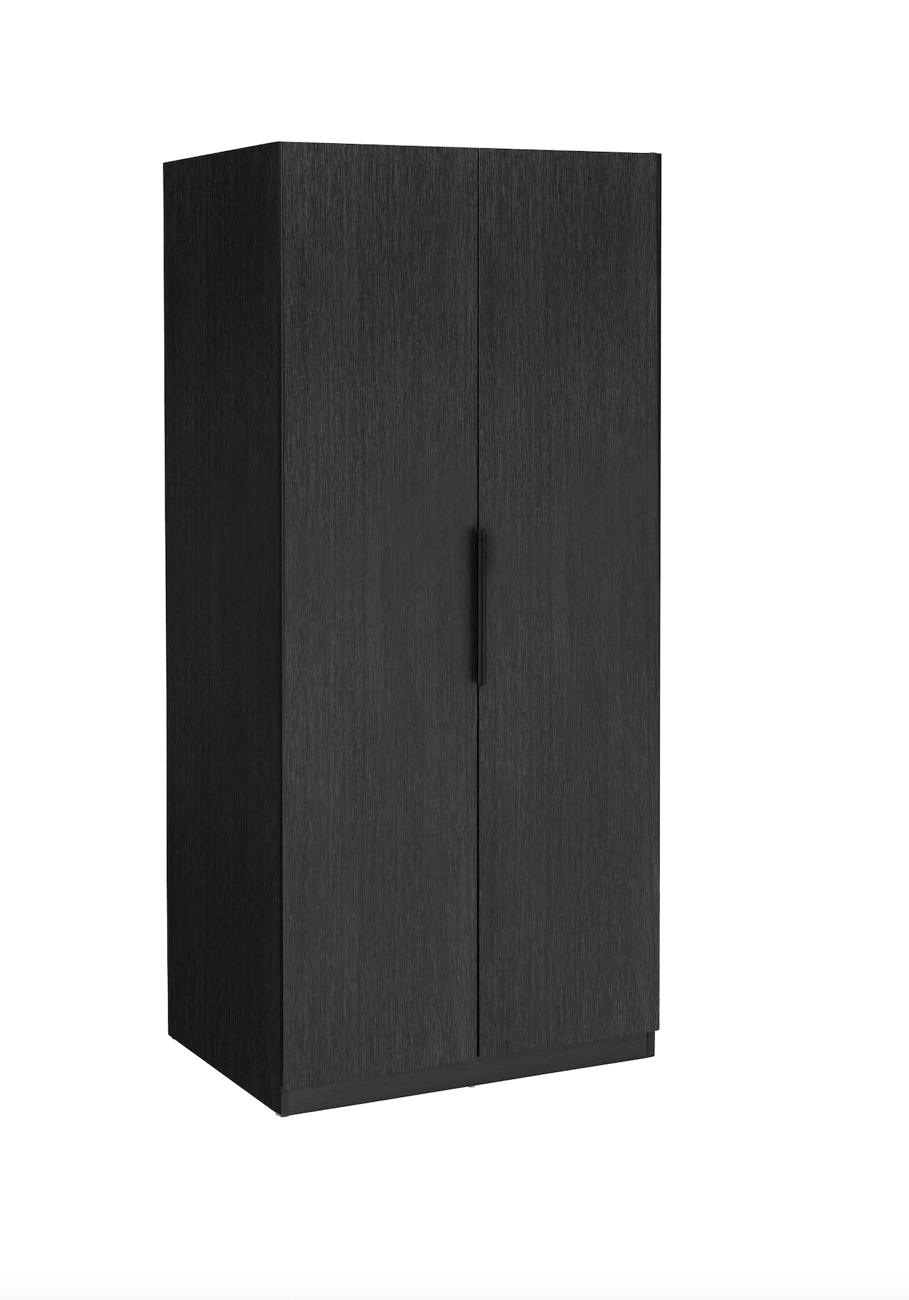 Luna Black Brown Wood Double Wardrobe
